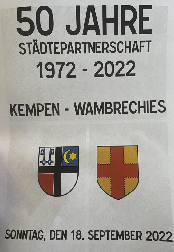 Städtepartnerschaft Kempen und Wambrechies 50 Jahre